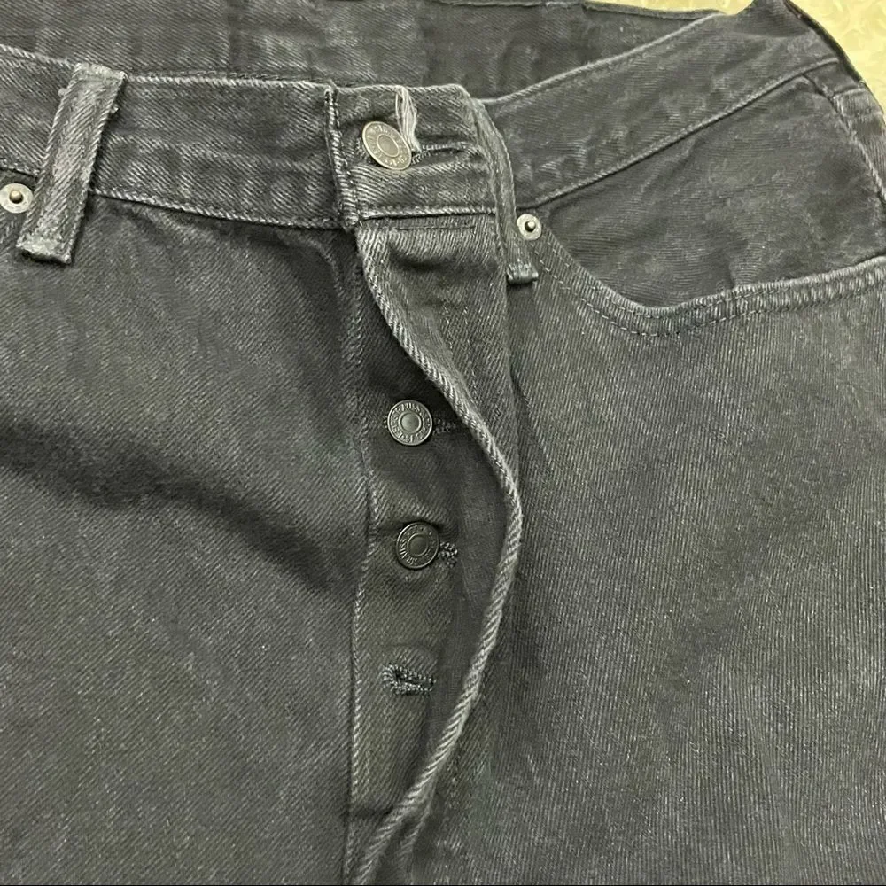 Levi’s 501 Button Fly Black Straight Leg Jeans 40x32